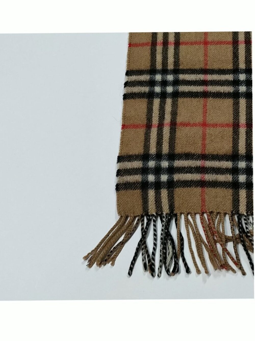 Authentic Burberry Classic Check Cashmere Scarf Beige - Picture 10 of 10